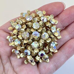 Rhinestone Brooch, Kramer Of New York, Flowers, Mid-Century Modern, Vintage